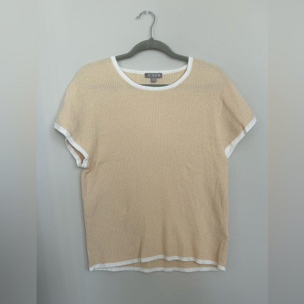 J Crew Cropped cap-sleeve sweater T-shirt